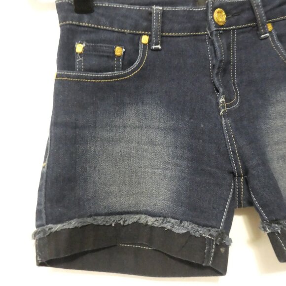 ROXY JEANS | size 26 | Denim Shorts | Rolled Bottom Hem | Stitched Back Pockets - Picture 6 of 14